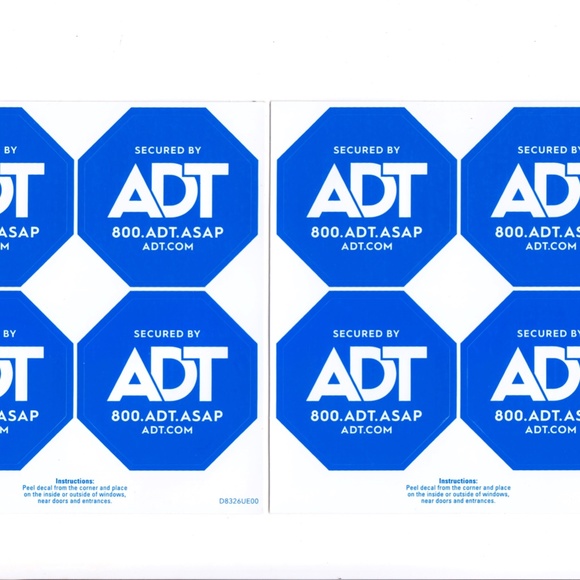 Lot of (8) Home Security Stickers Double Sided Decals Windows Doors Alarm System - Picture 1 of 1